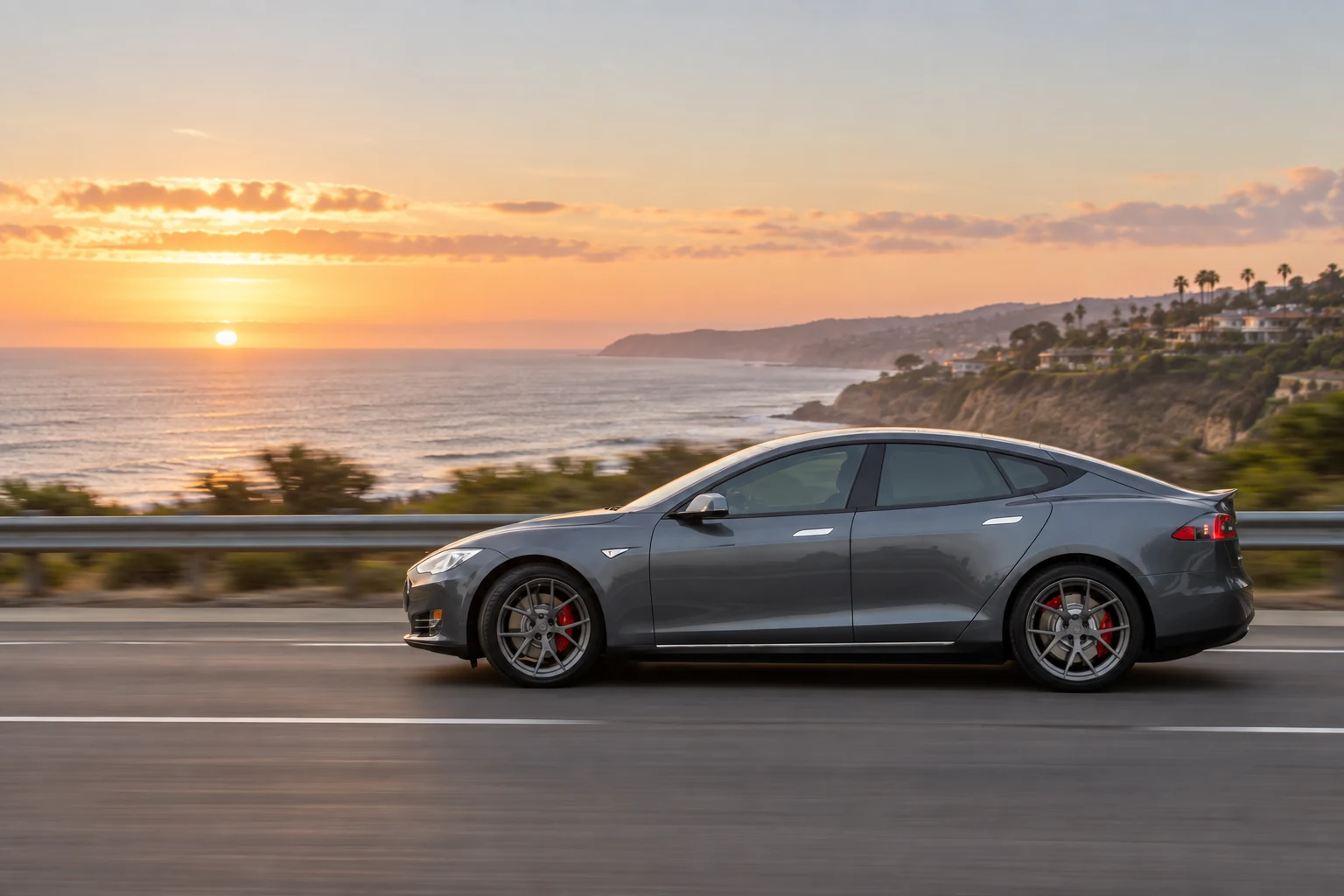 AI-generated view of a 2013 Tesla Model S 85 with MORR VS5.2 wheels