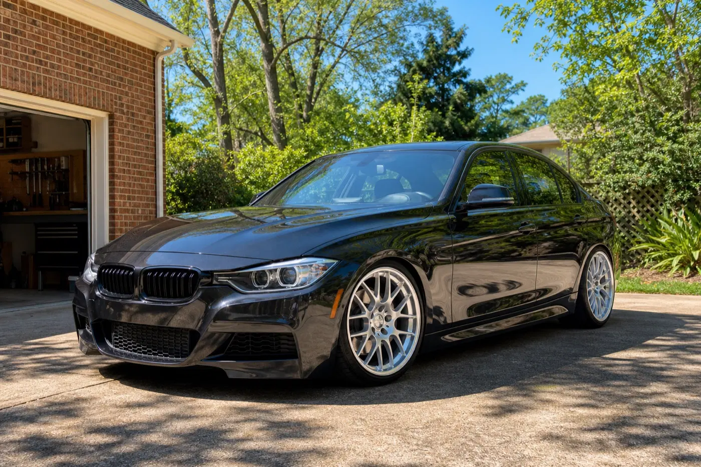 AI-generated view of a 2014 BMW 335i with BBS CH-R wheels
