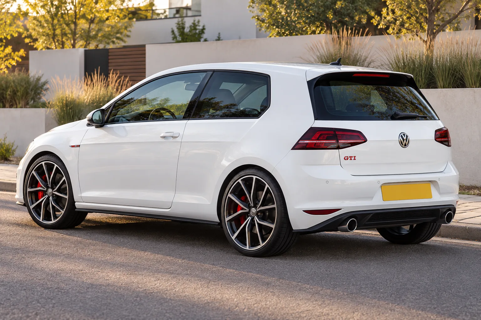 AI-generated view of a 2014 Volkswagen Golf GTI with Rondell N/A wheels