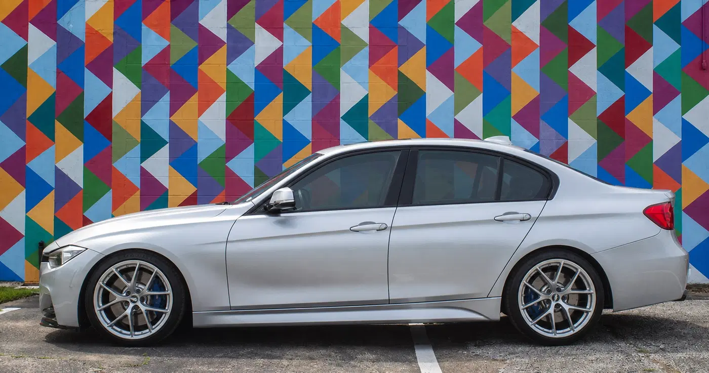 AI-generated view of a 2015 BMW 335i M Sport with BBS CI-R wheels