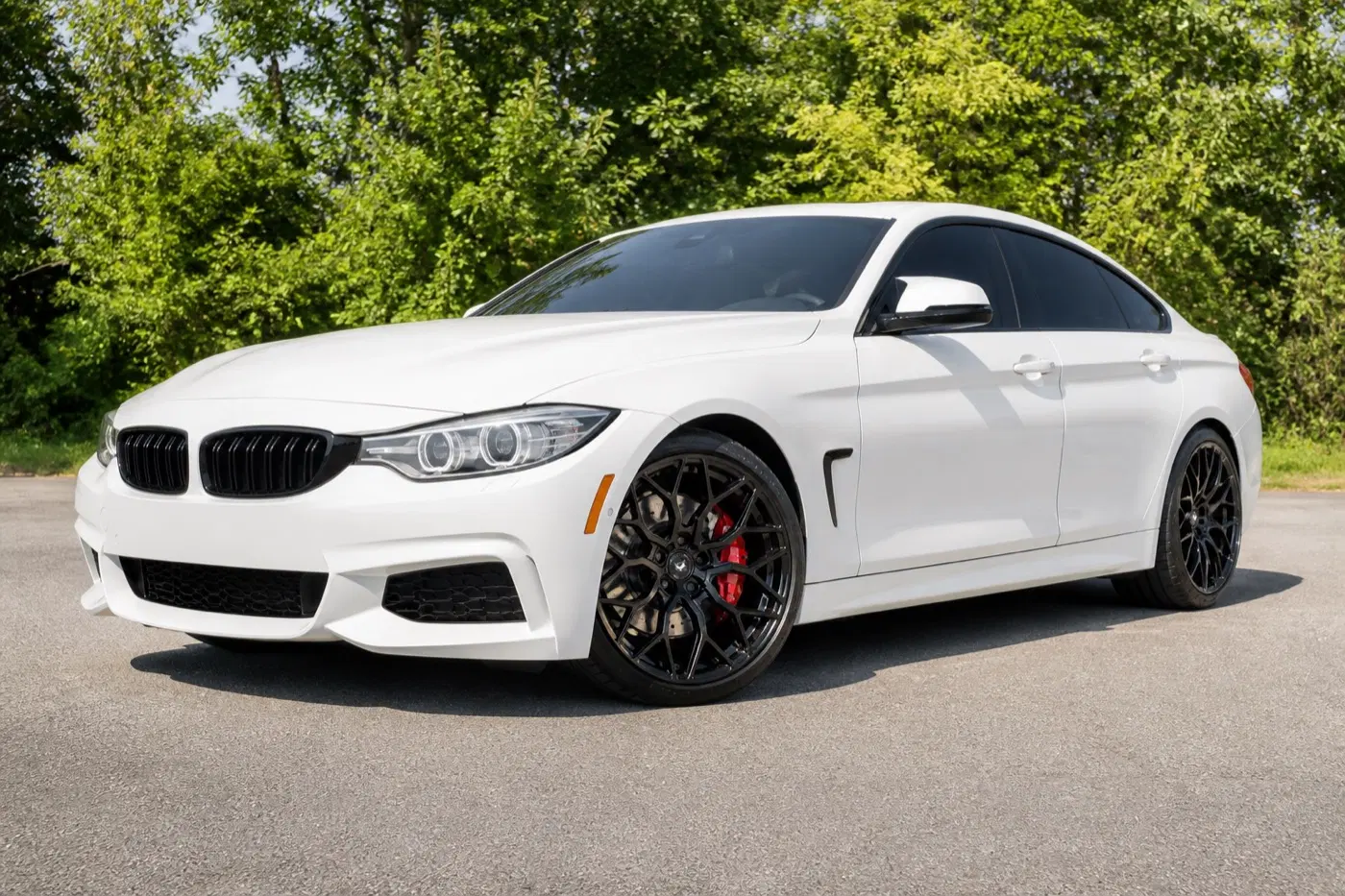 AI-generated view of a 2015 BMW 435i Gran Coupe with Vossen S17-01 wheels