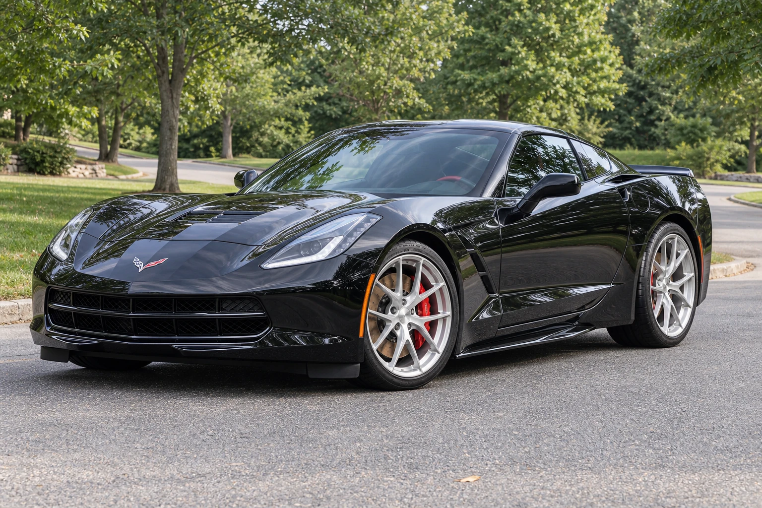 AI-generated view of a 2015 Chevrolet Corvette Stingray Z51 with Forgeline VX-1 wheels