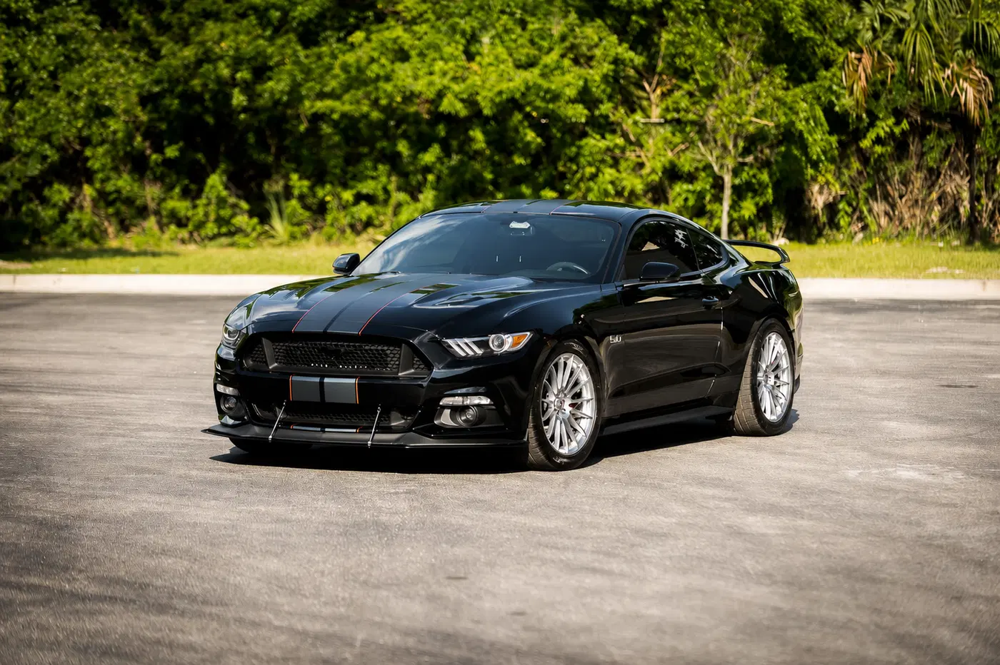 AI-generated view of a 2015 Ford Mustang GT Premium Performance Pack with HRE FF15 wheels