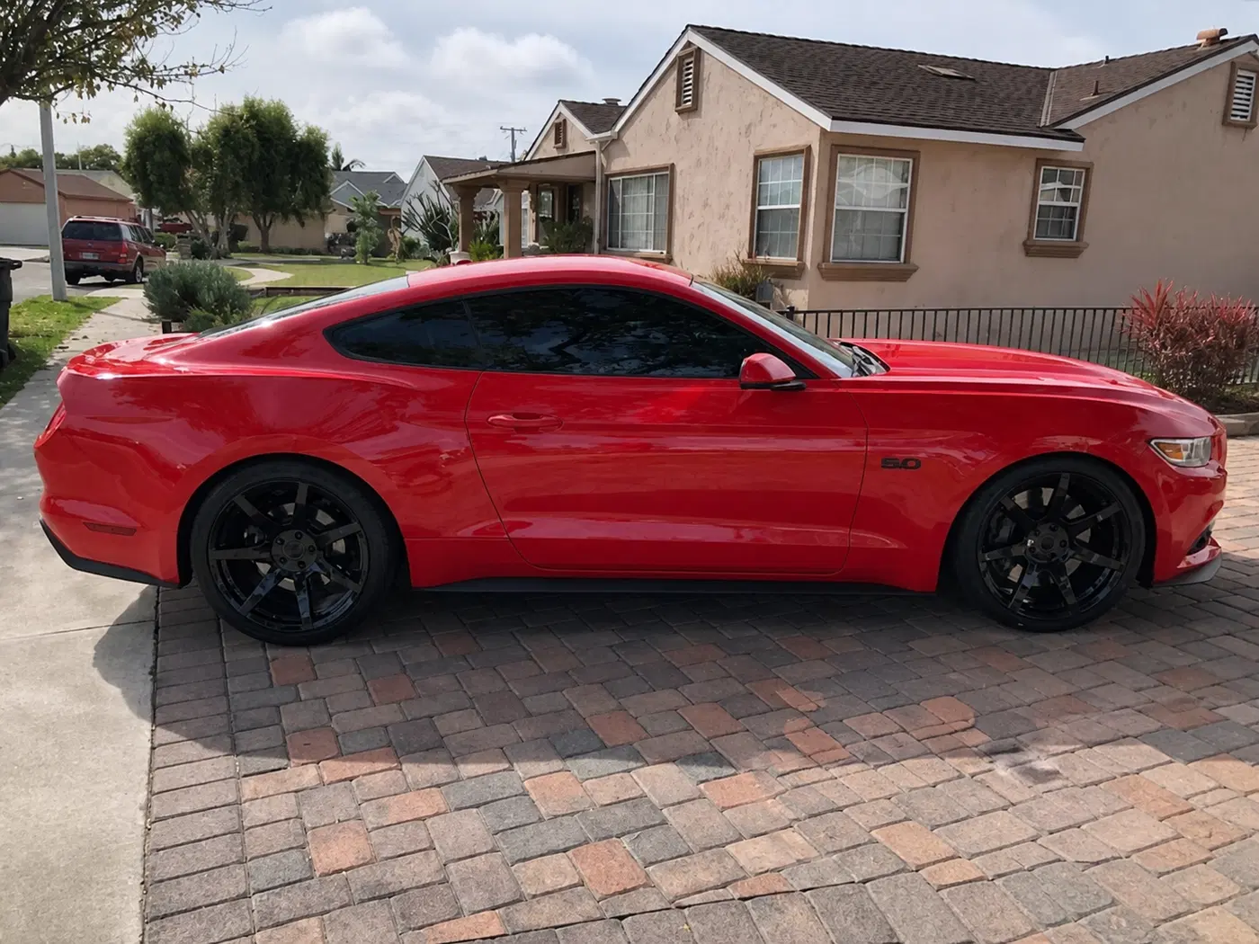 AI-generated view of a 2015 Ford Mustang GT Premium Performance Pack with Project 6GR Seven wheels
