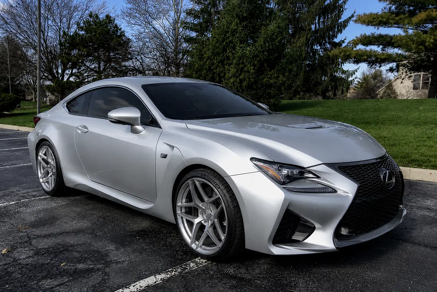 AI-generated view of a 2015 Lexus RC F with Avant Garde M650 wheels