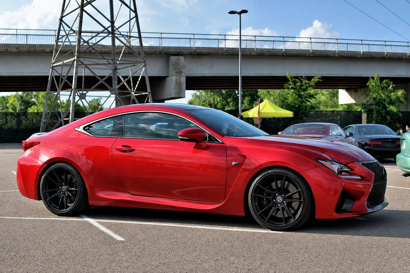 AI-generated view of a 2015 Lexus RC F with HRE FF04 wheels