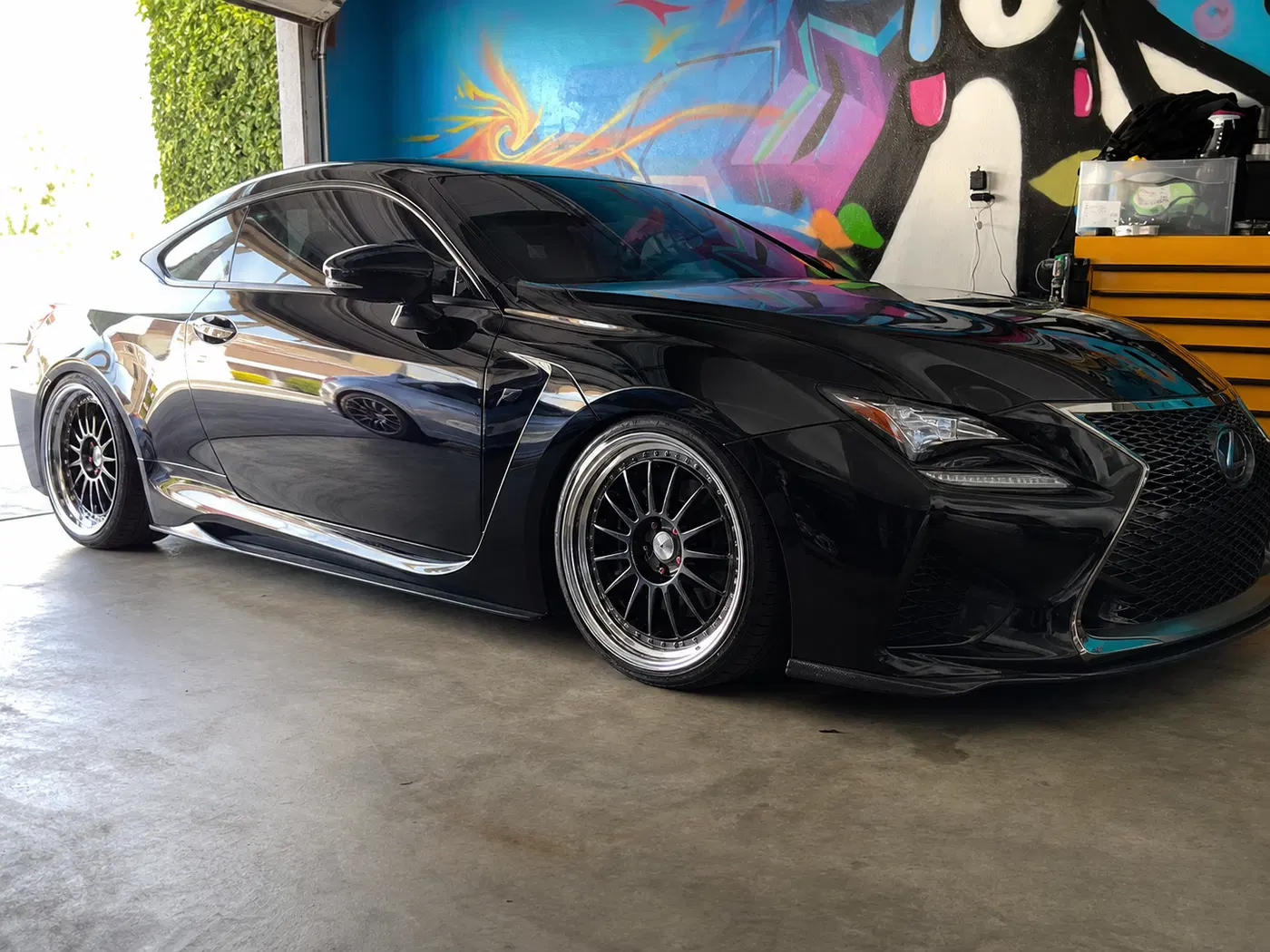 AI-generated view of a 2015 Lexus RC F with SSR TF1 wheels