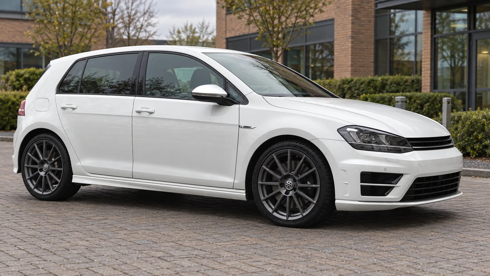 AI-generated view of a 2015 Volkswagen Golf R with Volkswagen Rotary wheels