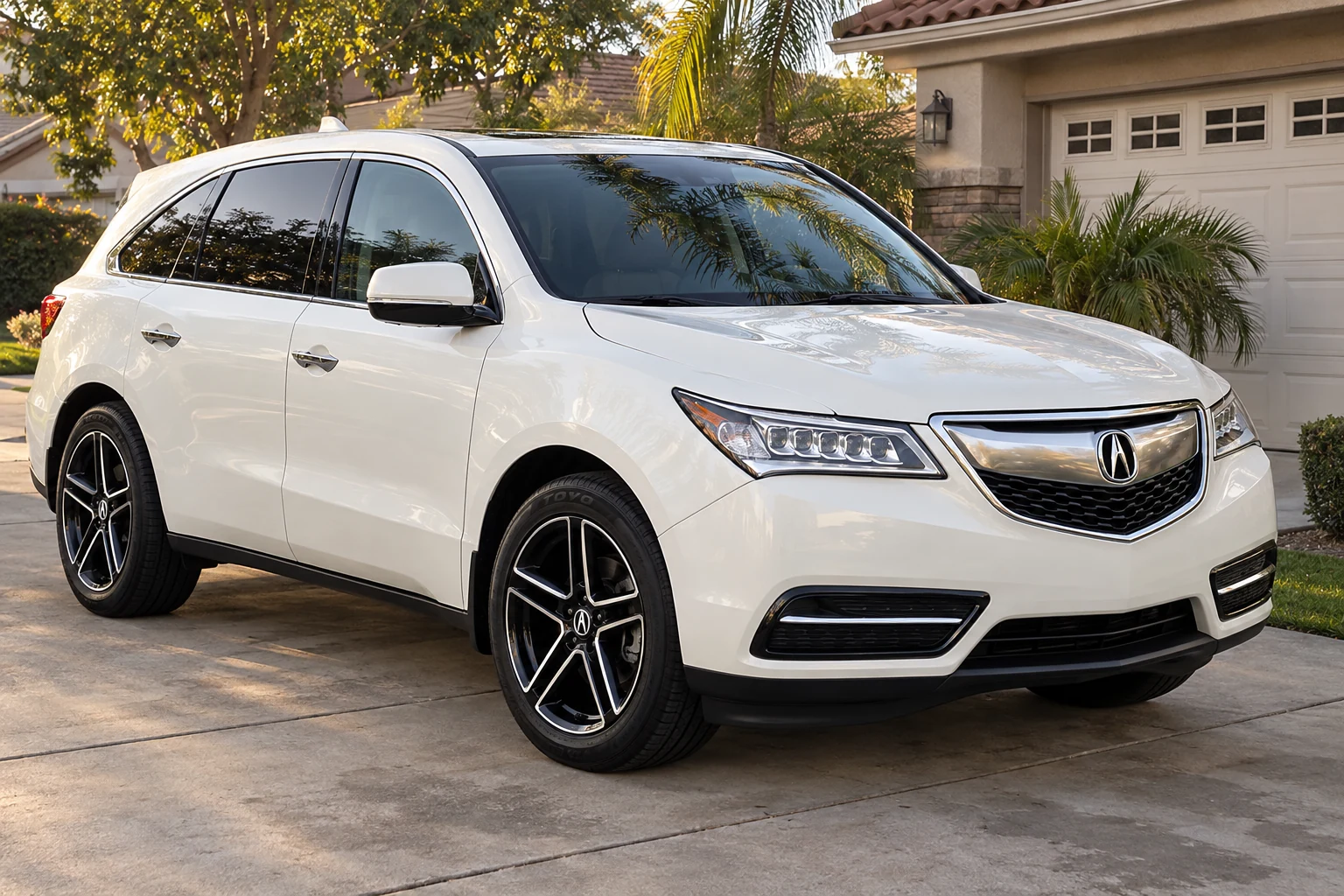 AI-generated view of a 2016 Acura MDX Tech SH-AWD with TSW Rivage wheels