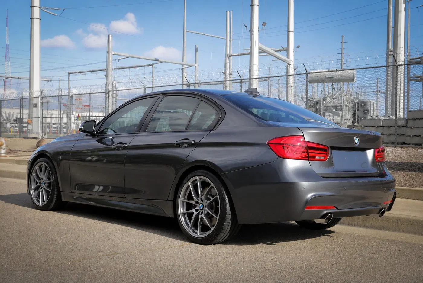 AI-generated view of a 2016 BMW 340i M Sport with OZ Leggerra HLT wheels