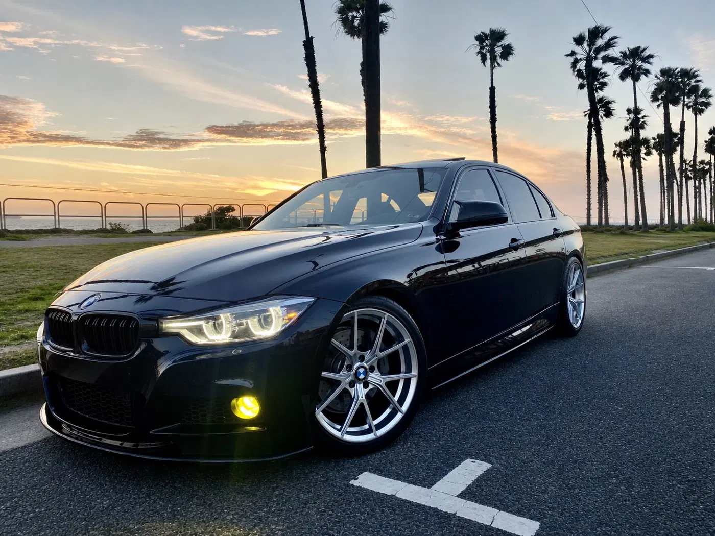 AI-generated view of a 2016 BMW 340i M Sport with VMR V804 wheels
