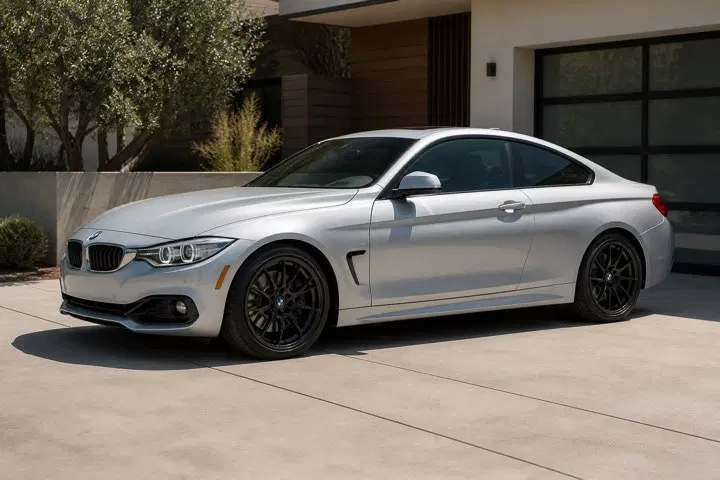 AI-generated view of a 2016 BMW 428i with Vorsteiner VFF103 wheels