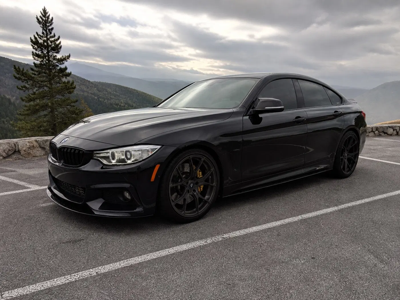 AI-generated view of a 2016 BMW 435i M-Sport Gran Coupe with Vorsteiner V-FF 103 wheels