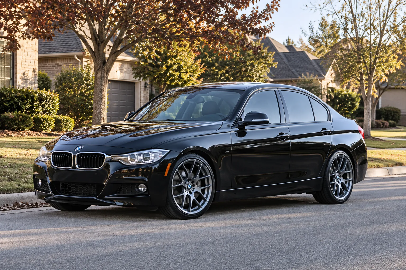 AI-generated view of a 2016 BMW 328i with Sportline 7S wheels