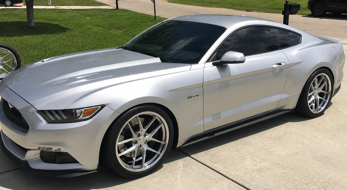 AI-generated view of a 2016 Ford Mustang GT Performance Pack with CCW DS570 wheels