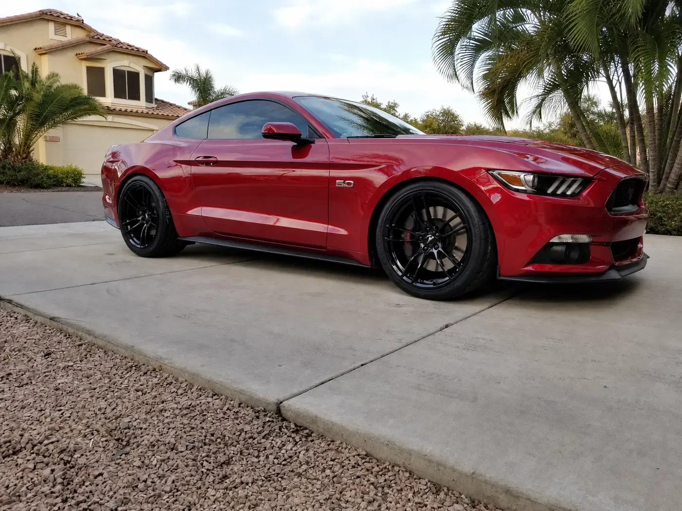 AI-generated view of a 2016 Ford Mustang GT Performance Pack with P51 101RF wheels