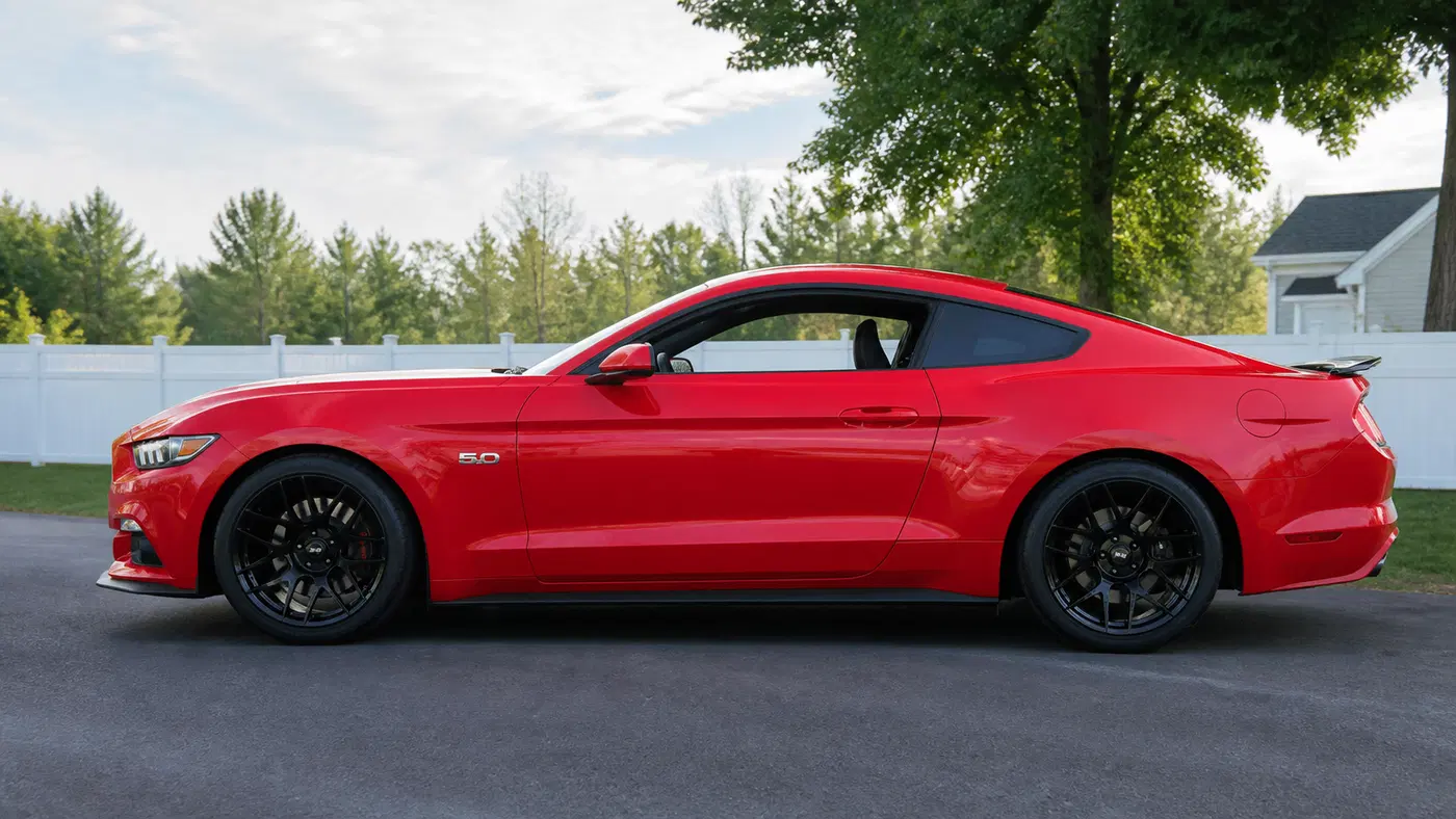 AI-generated view of a 2016 Ford Mustang GT PP with SVE R357 wheels