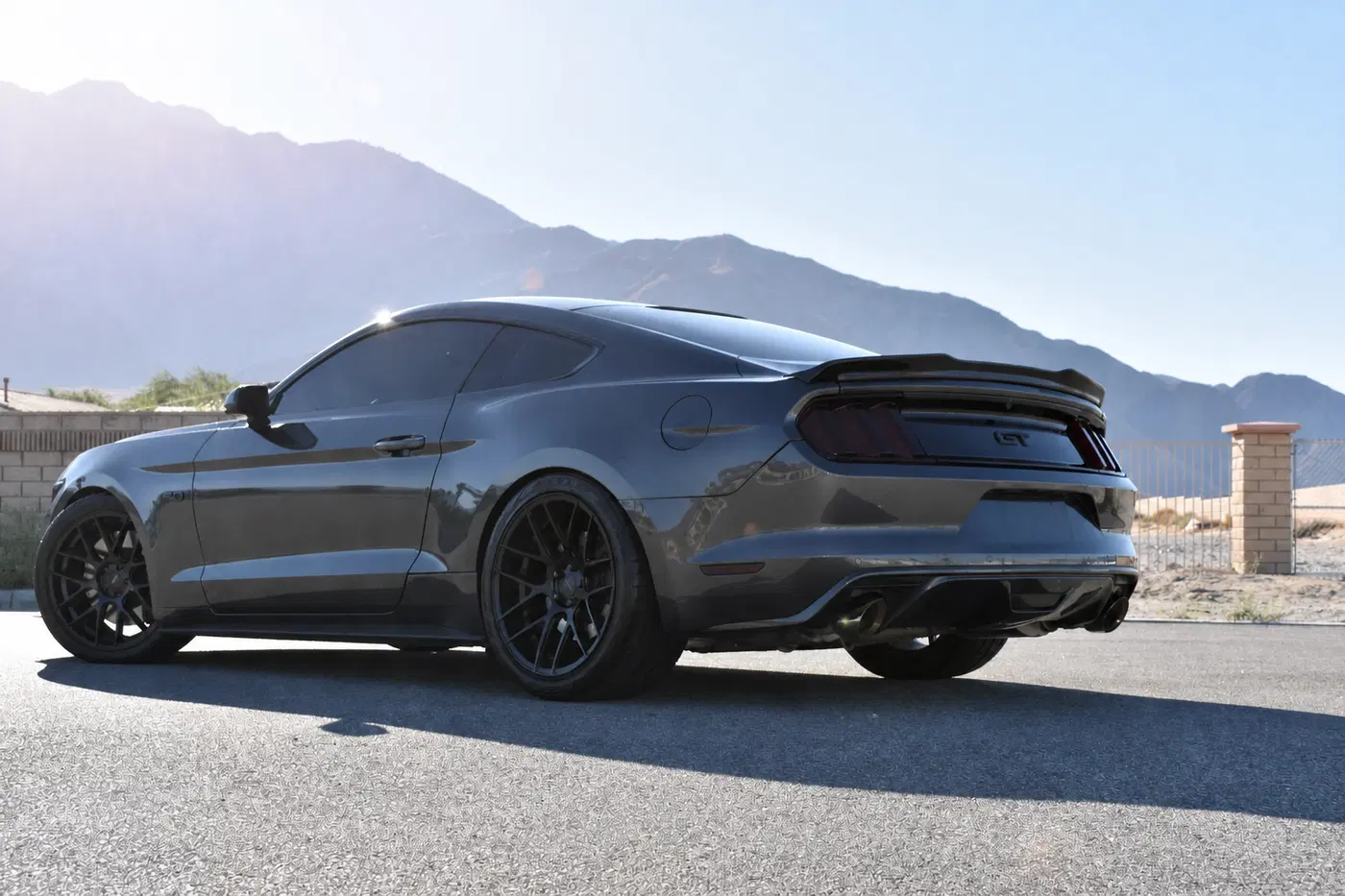 AI-generated view of a 2016 Ford Mustang GT with Velgen VMB7 wheels