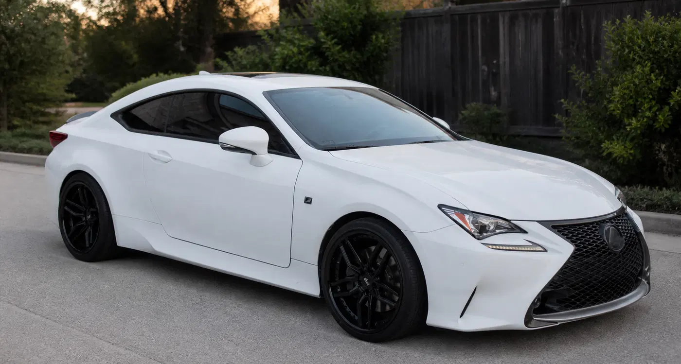 AI-generated view of a 2016 Lexus RC 350 F Sport RWD with Niche Methos M194 wheels