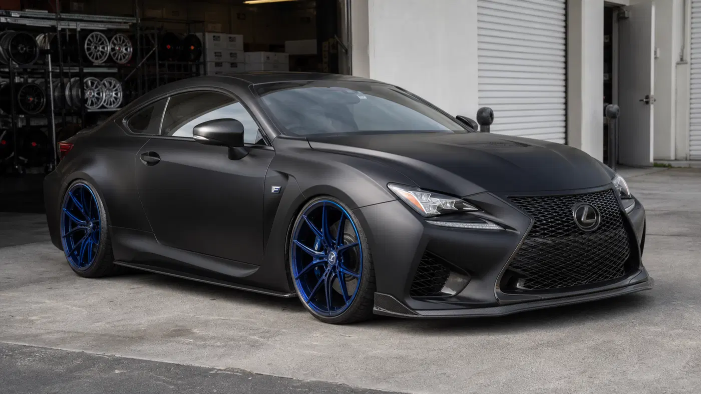 AI-generated view of a 2016 Lexus RC F with HRE FF04 wheels