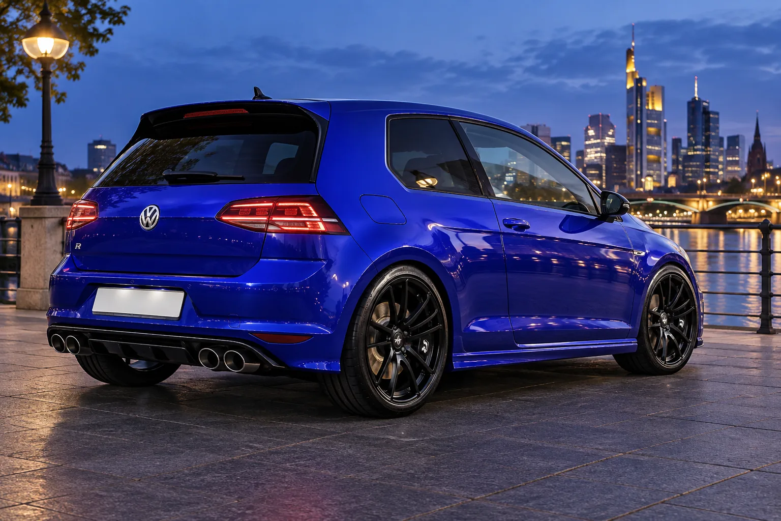 AI-generated view of 2016 Volkswagen Golf R on Rotiform SPF