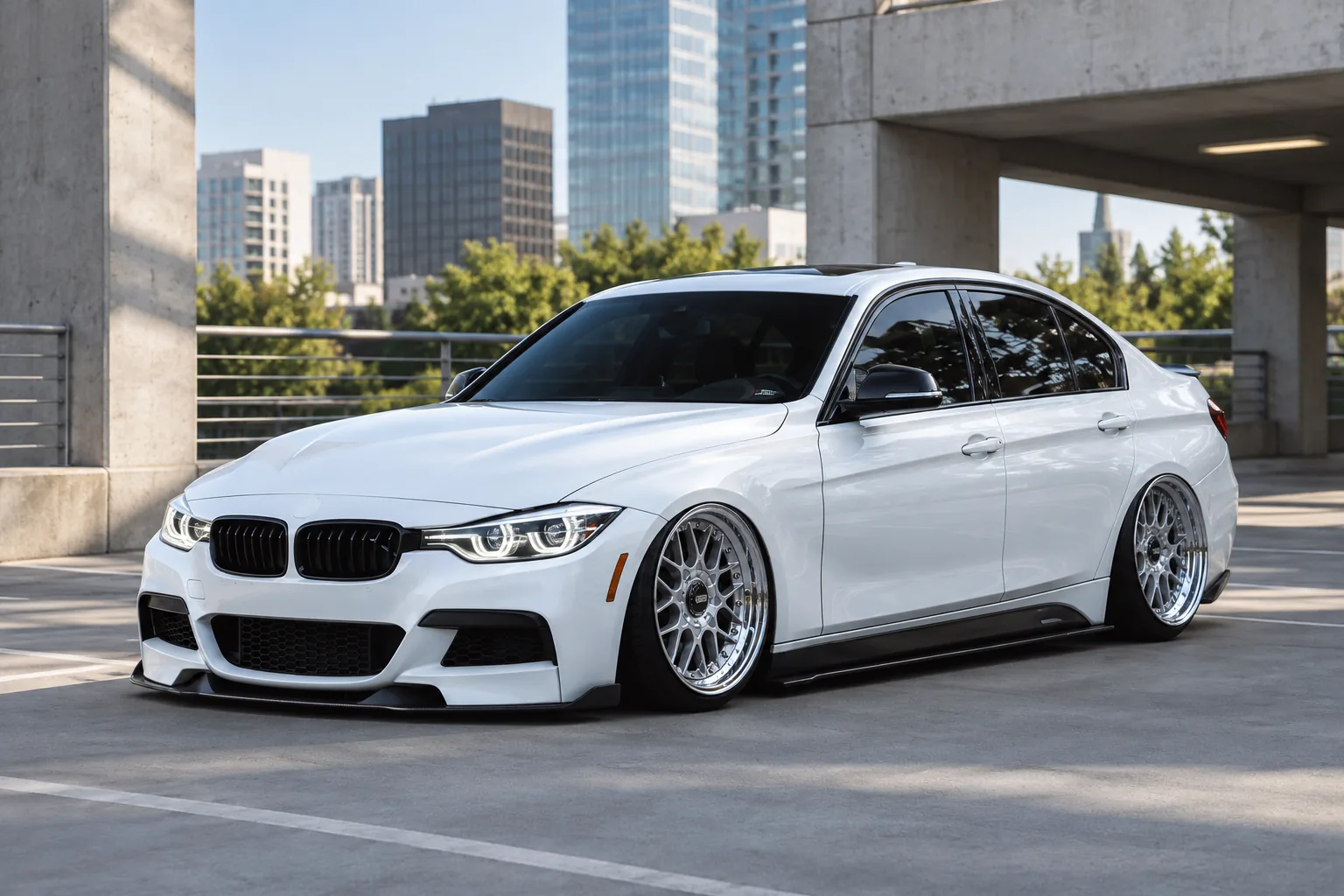 AI-generated view of a 2017 BMW 340i with BBS RSII RS793 wheels