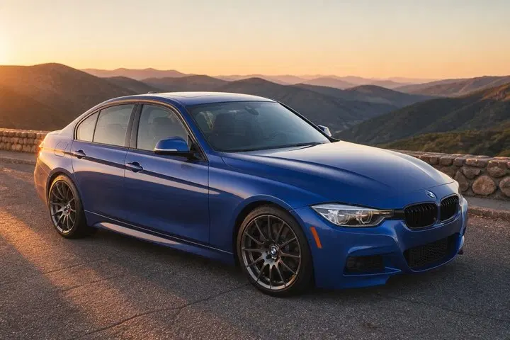 AI-generated view of a 2017 BMW 340i with VMR V710 wheels