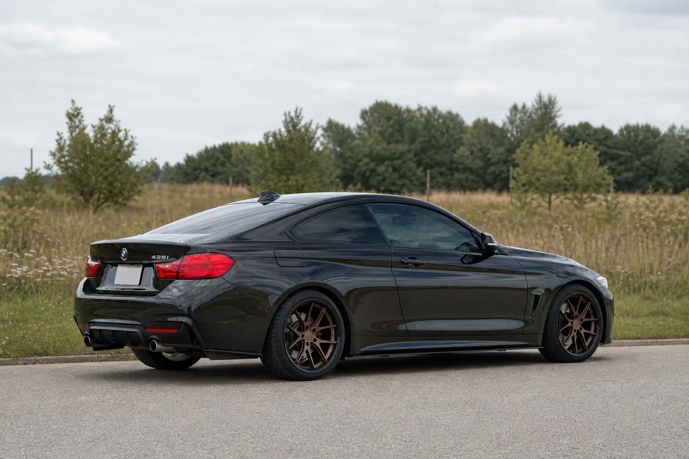 AI-generated view of a 2017 BMW M240i with Ferrada FR2 wheels