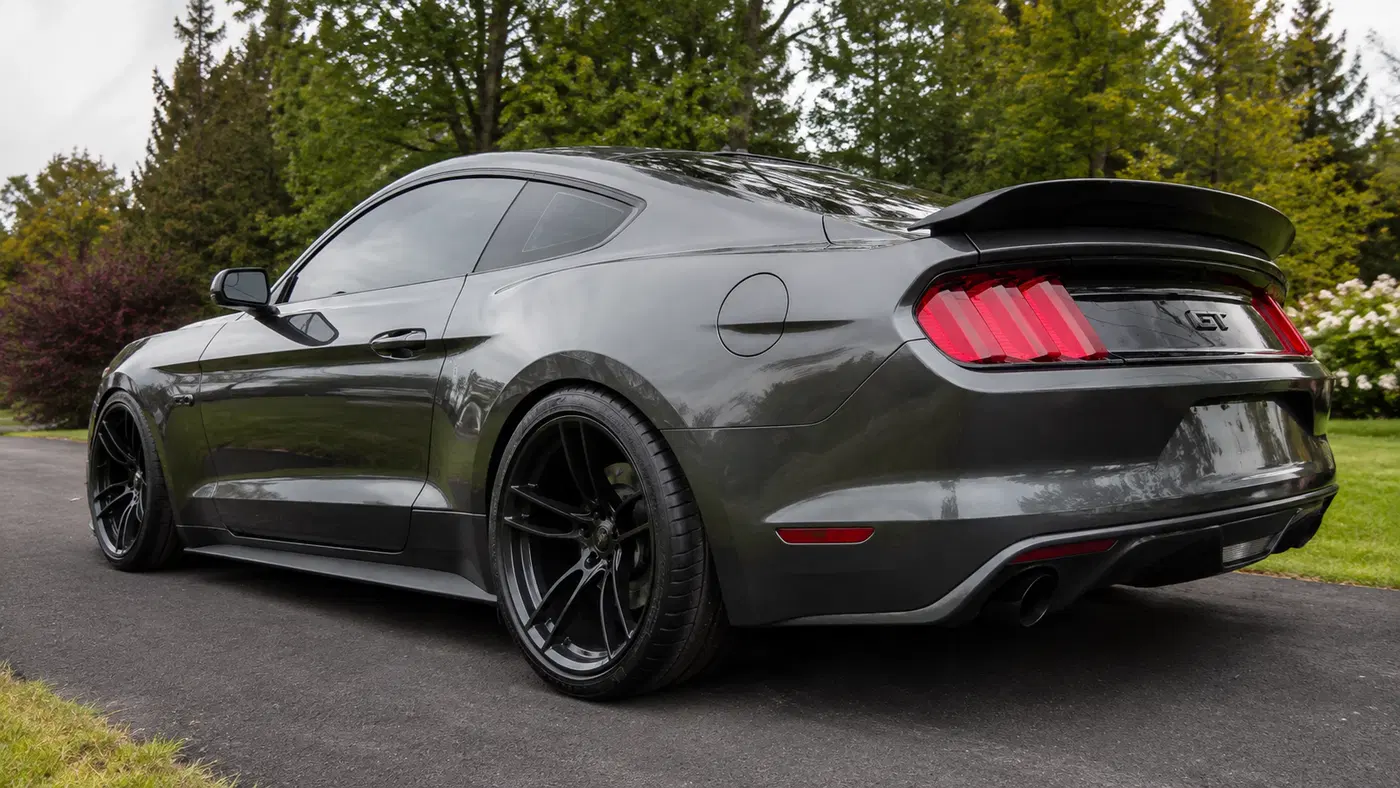 AI-generated view of a 2017 Ford Mustang GT with P51 N/A wheels