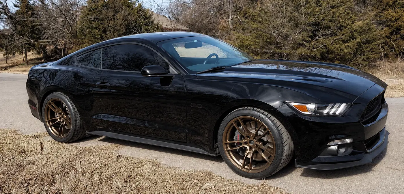 AI-generated view of a 2017 Ford Mustang GT Performance Pack with P51 N/A wheels