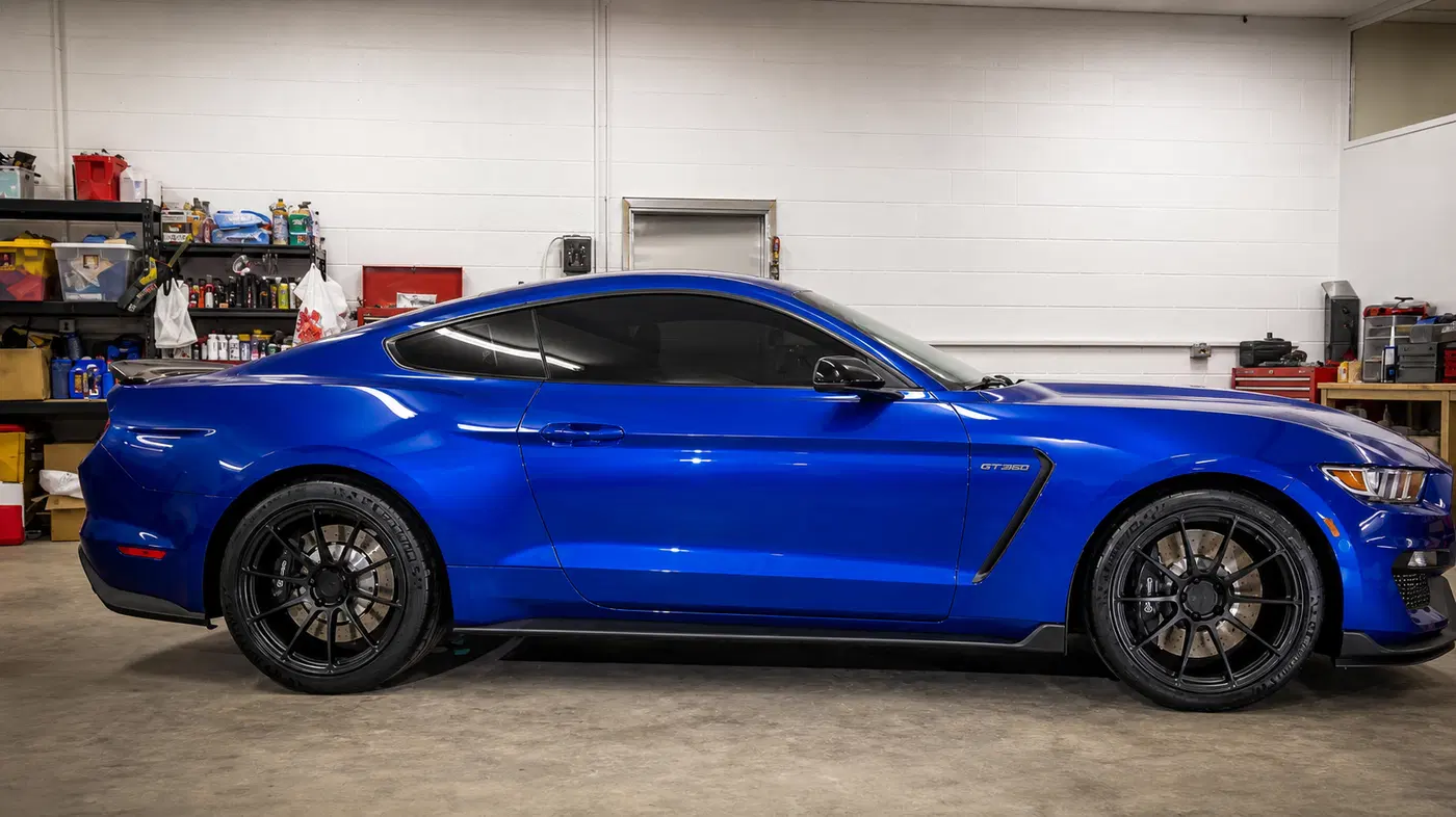 AI-generated view of a 2017 Ford Shelby GT350 with Signature Wheel SV501 wheels