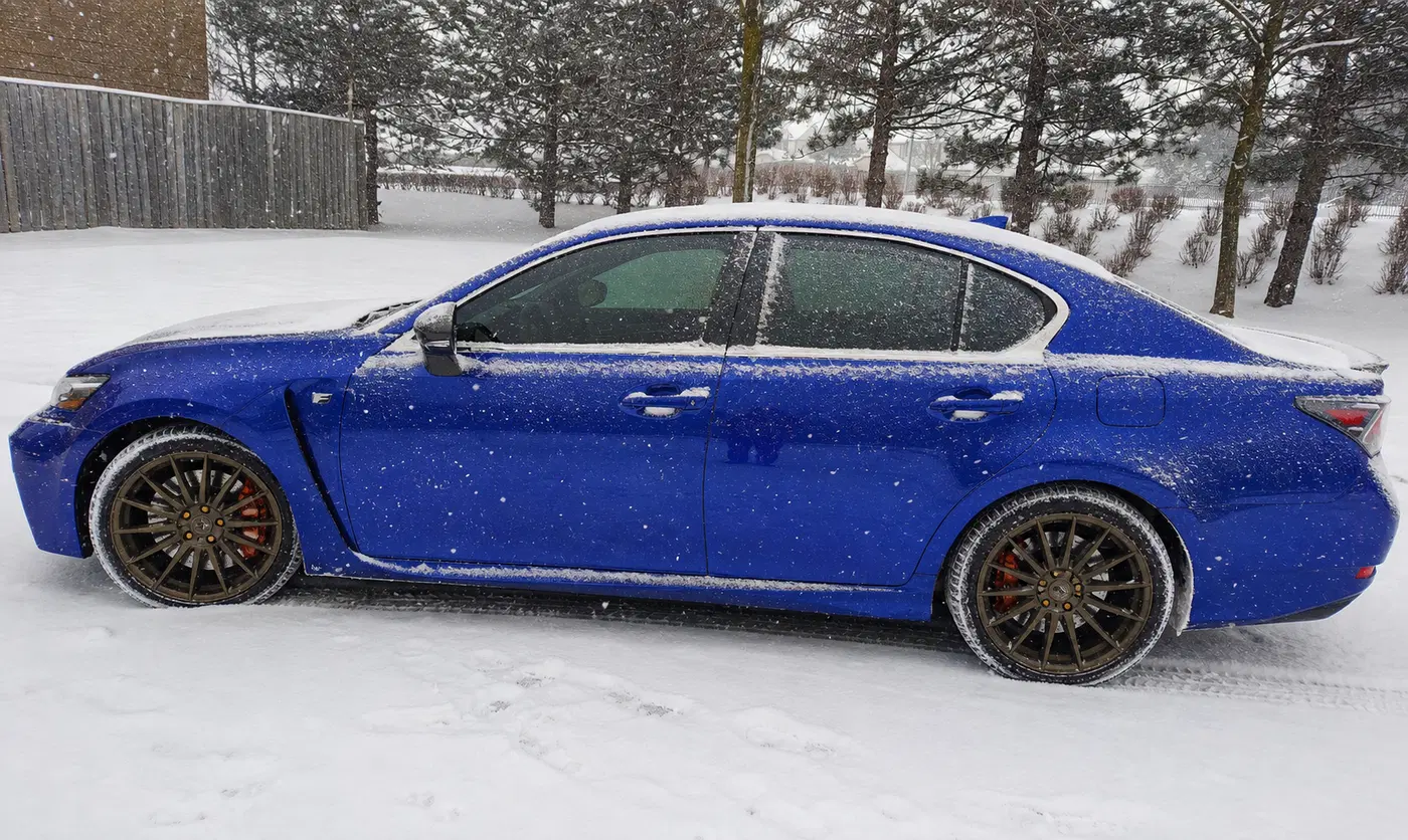 AI-generated view of a 2017 Lexus GS F with Niche Form wheels