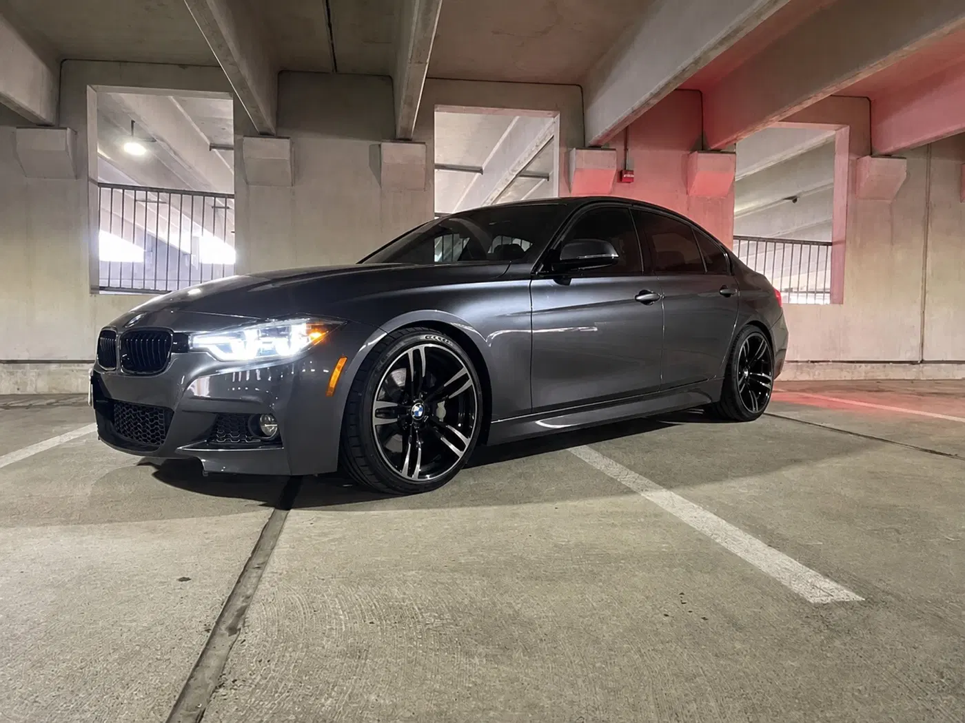 AI-generated view of a 2018 BMW 340i xDrive with BMW 437M wheels