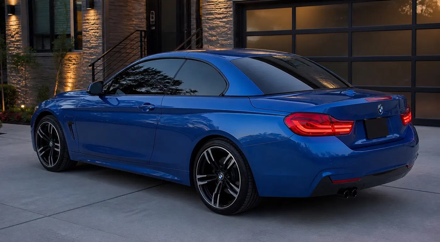 AI-generated view of a 2018 BMW 430i xDrive Convertible with OEMConcepts 437M replicas wheels
