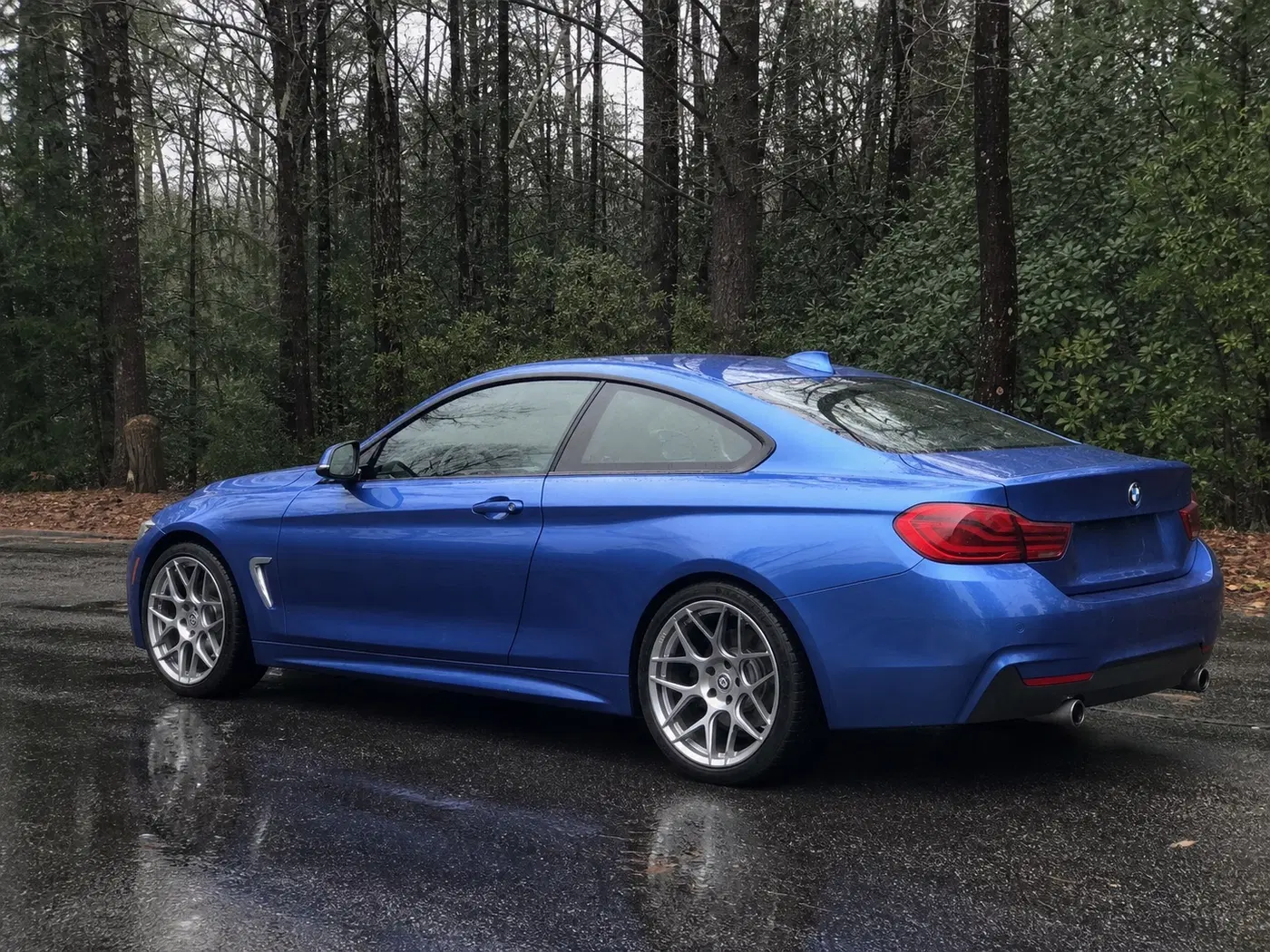AI-generated view of a 2018 BMW 440i with HRE FF01 wheels