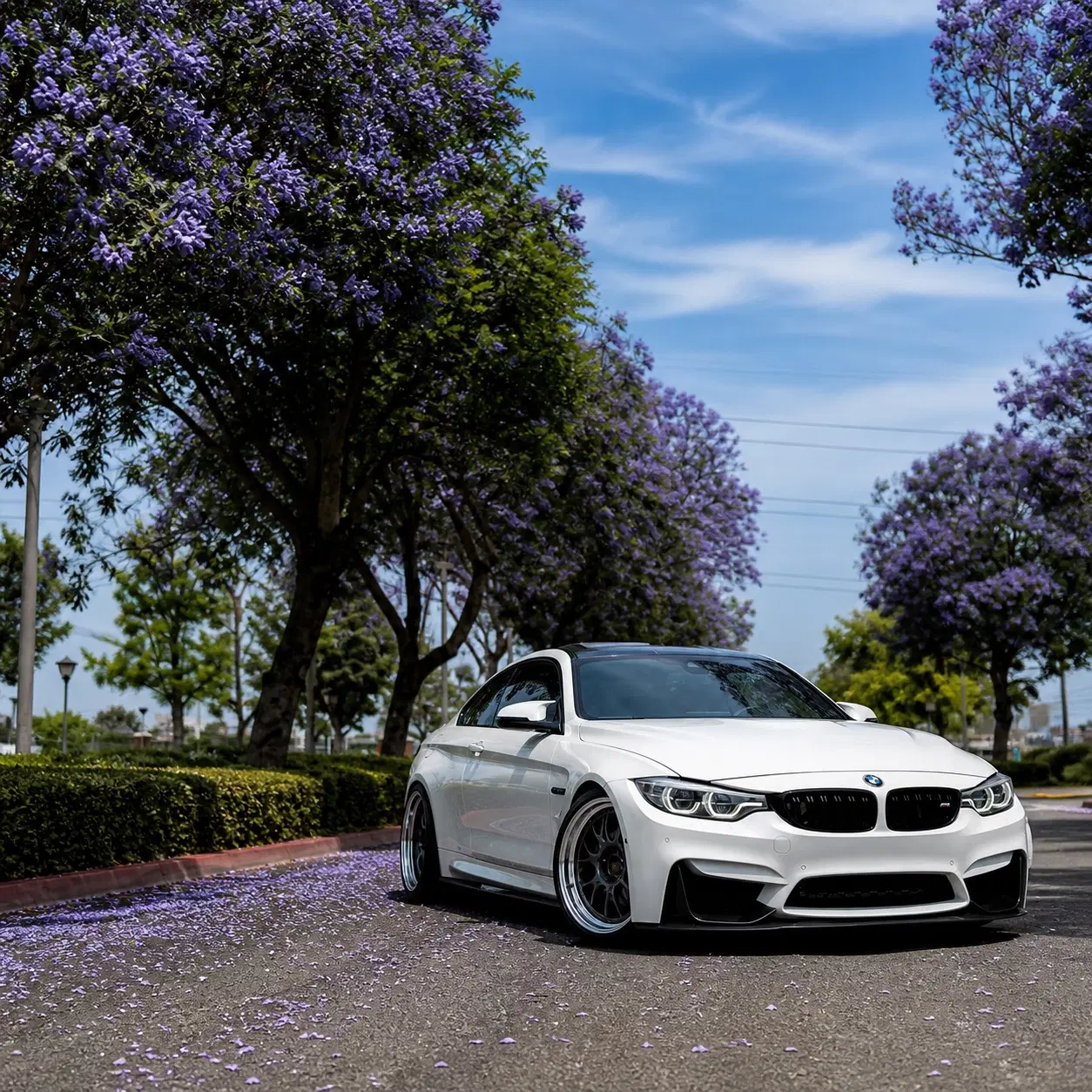 AI-generated view of a 2018 BMW M4 Competition with BBS LM-R wheels