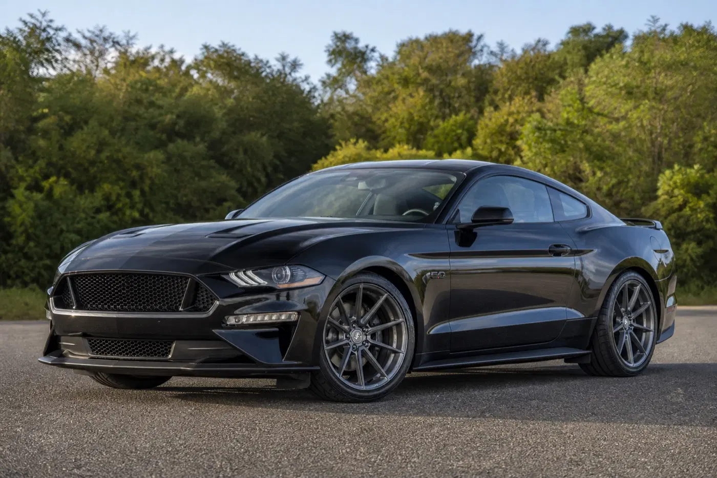 AI-generated view of a 2018 Ford Mustang GT Premium with Variant Argon wheels