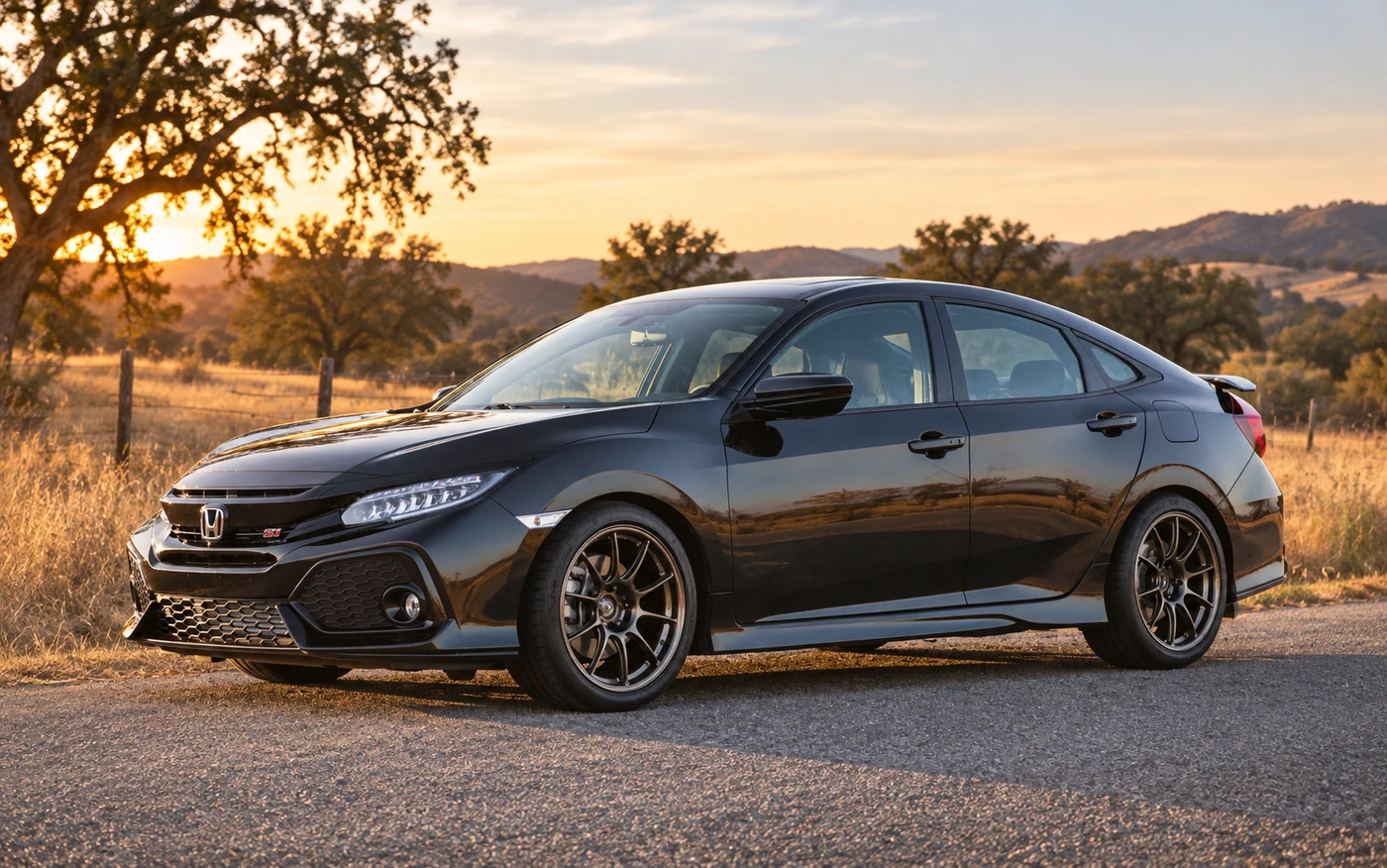 AI-generated view of a 2019 Honda Civic Si with WedsSport TC105X wheels