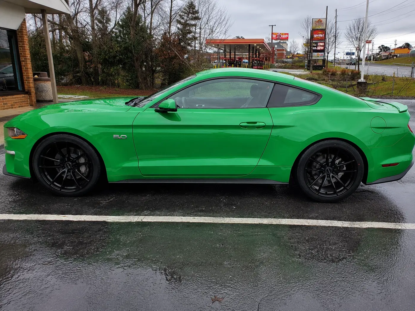 AI-generated view of a 2019 Ford Mustang GT Premium with Velgen VF5 wheels