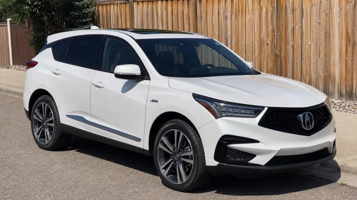 AI-generated view of a 2019 Acura RDX A-Spec with Acura 2018 TLX Black Diamond Cut wheels