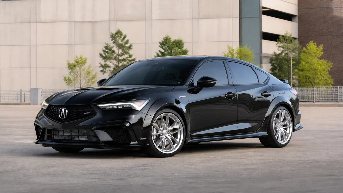 AI-generated view of a 2024 Acura Integra Type S with Apex N/A wheels