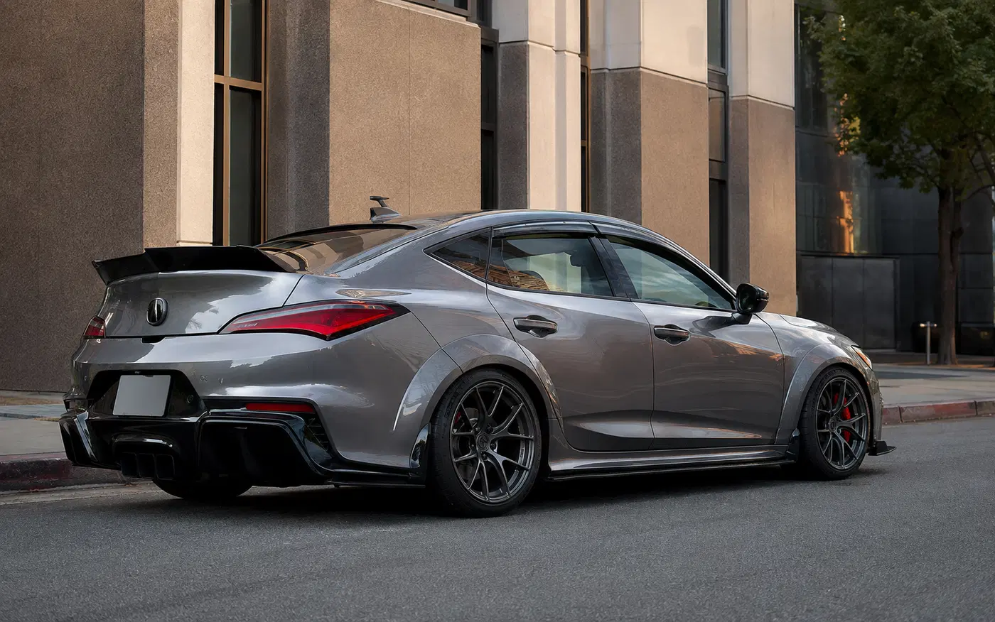 AI-generated view of a 2024 Acura Integra Type S with Apex VS-5RS wheels