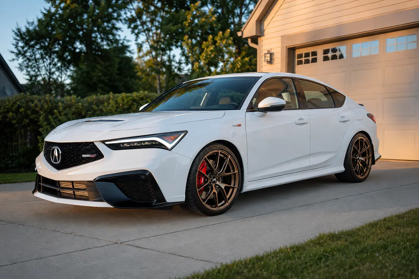 AI-generated view of a 2024 Acura Integra Type S with Apex VS5-RS wheels