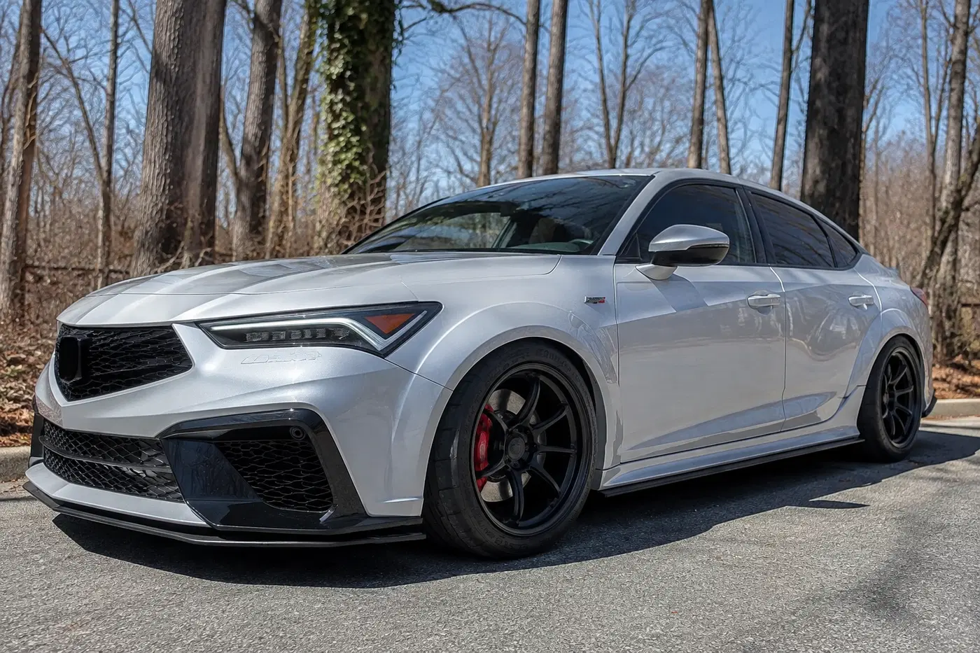 AI-generated view of a 2024 Acura Integra Type S with Superspeed RF03RR wheels