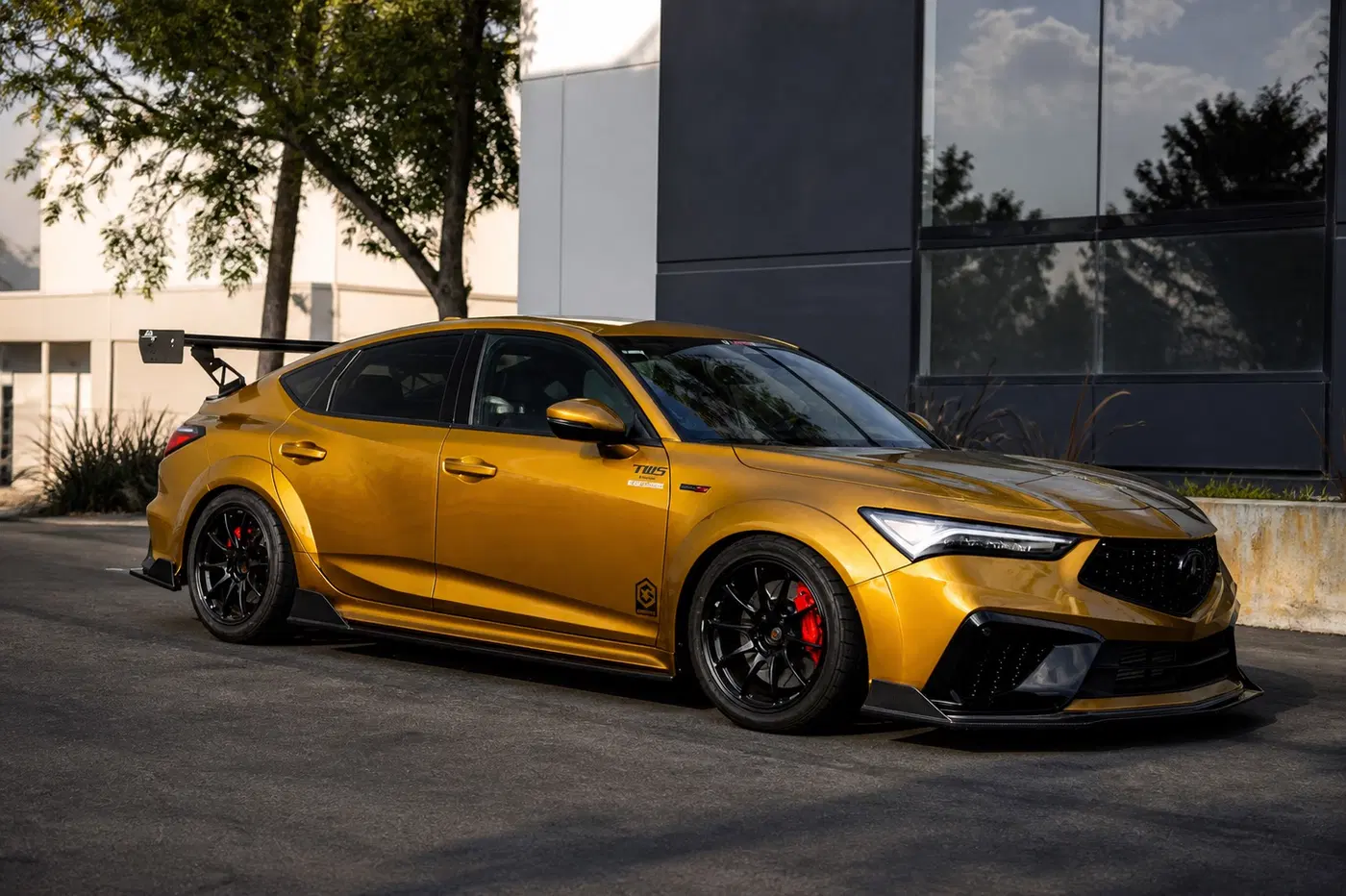AI-generated view of a 2024 Acura Integra Type S with TWS Forged RS317 wheels