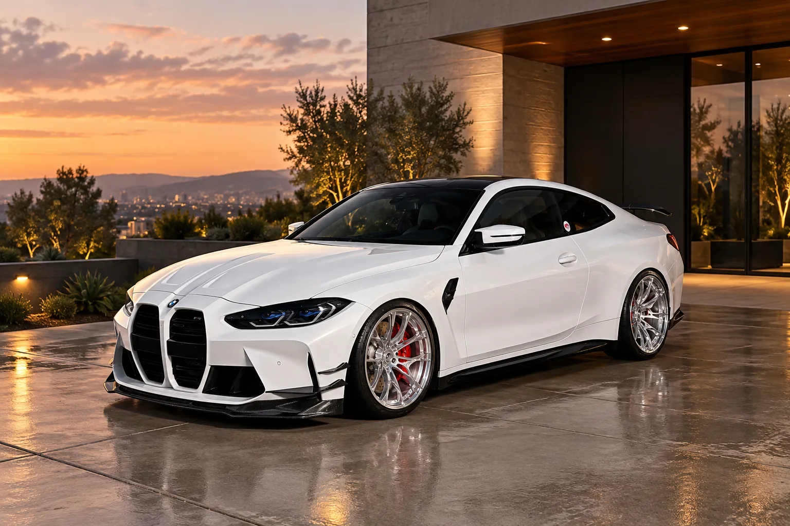 AI-generated view of a 2024 BMW M4 Competition with Motivo Forged MB-A wheels