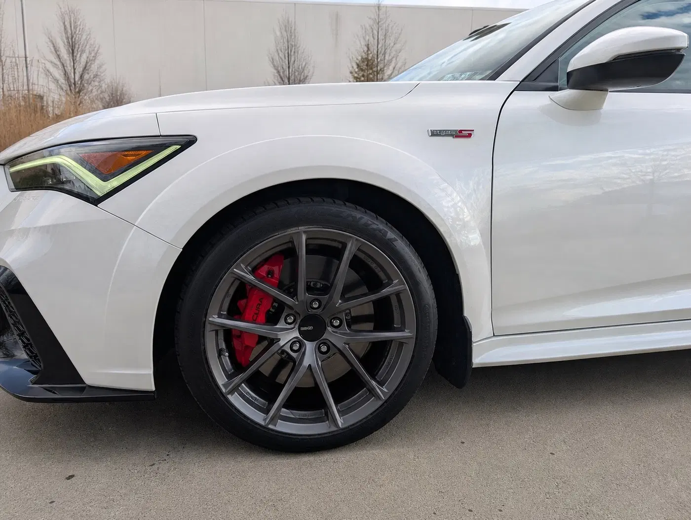 AI-generated view of a 2025 Acura Integra Type S with Enkei Helix wheels