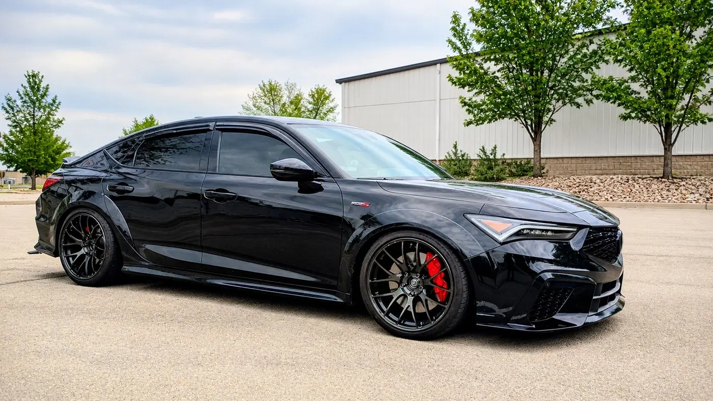 AI-generated view of a 2025 Acura Integra Type S with Volk G27 wheels