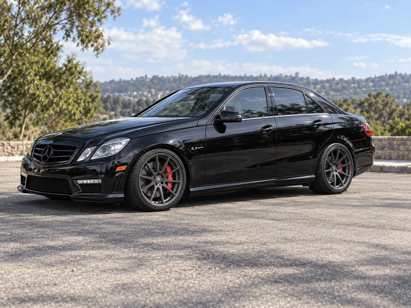 AI-generated view of a 2012 Mercedes-Benz E63 AMG Performance Package with Zito ZF01 wheels