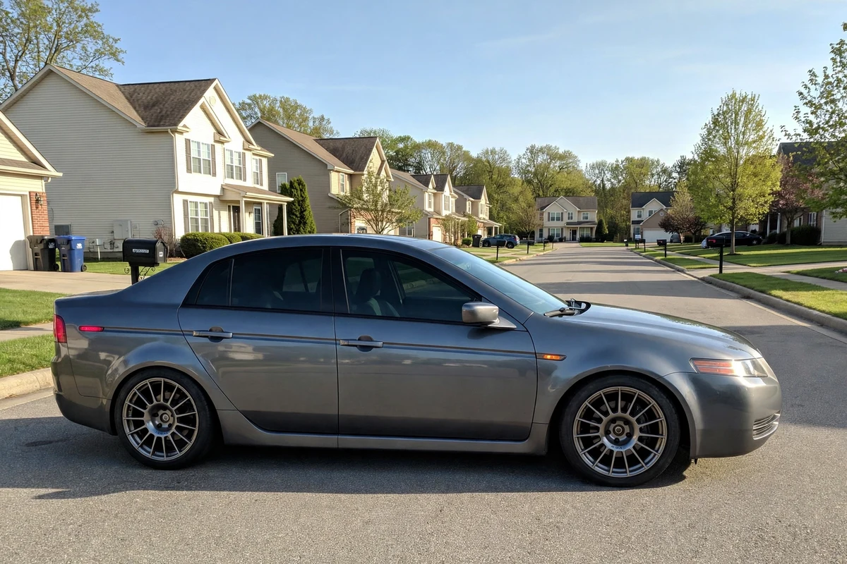 AI-generated view of a 2006 Acura TL with Enkei RC-T4 wheels
